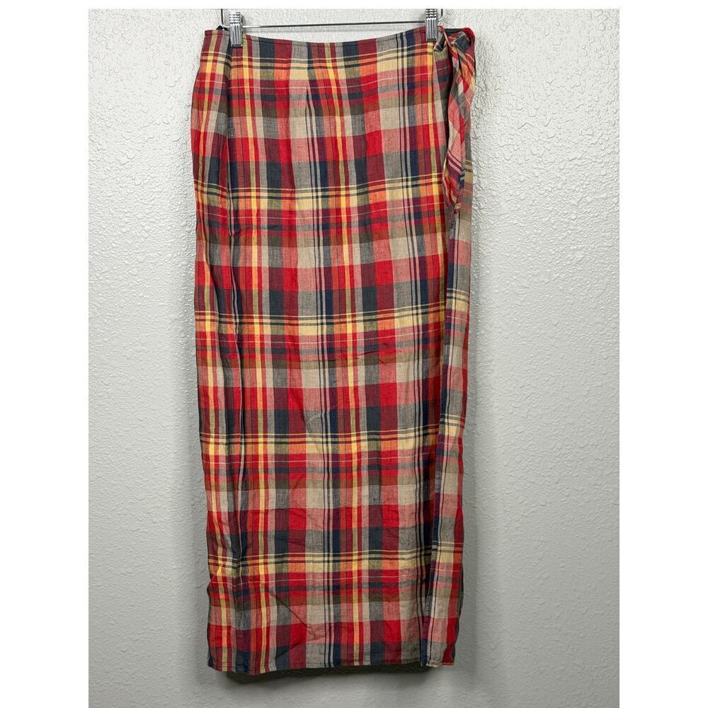 Lauren Ralph Lauren Vintage Wrap Skirt Preppy Plaid Skirt 100% Lined / Size-12